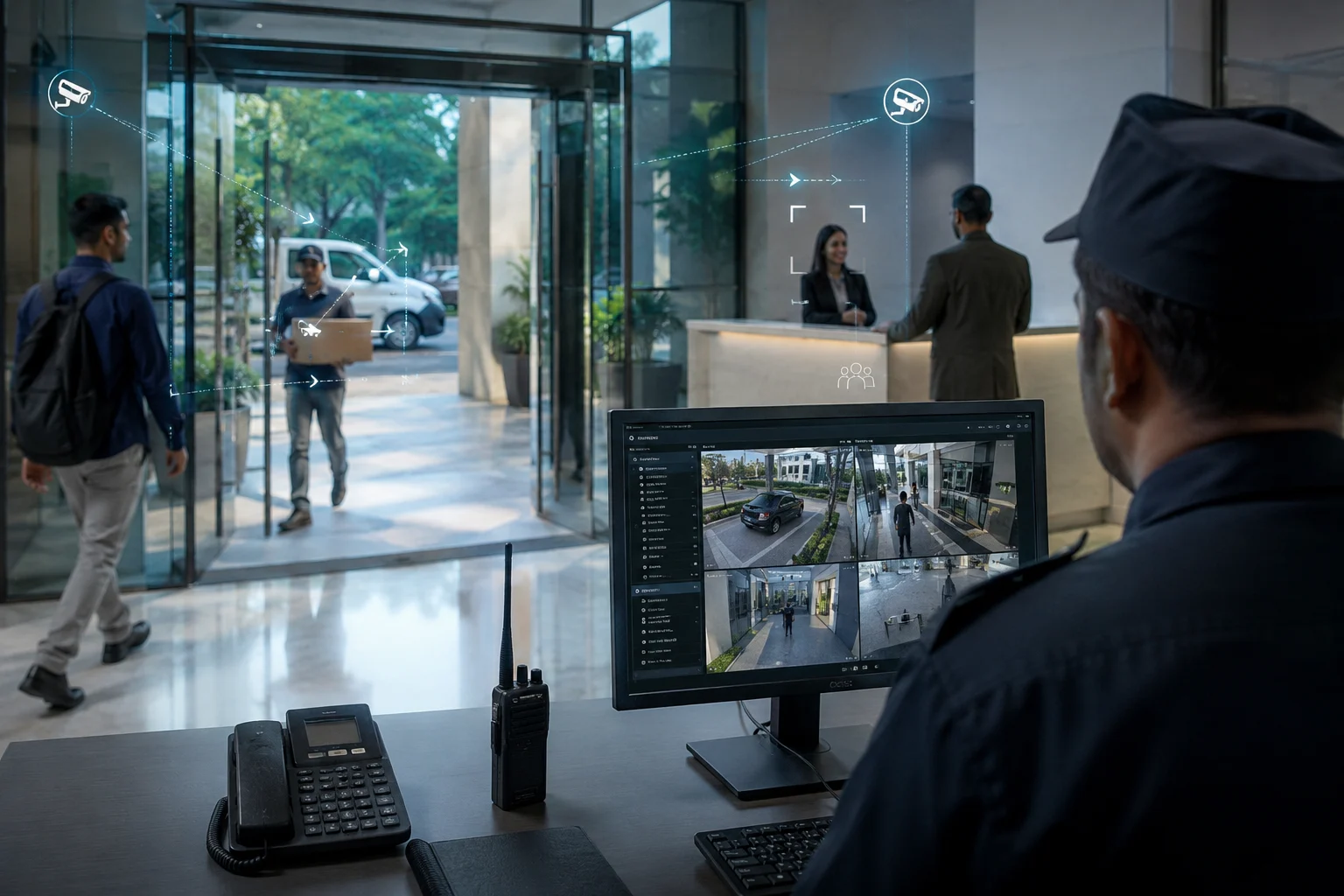 Entry point monitoring with VSaaS for commercial buildings