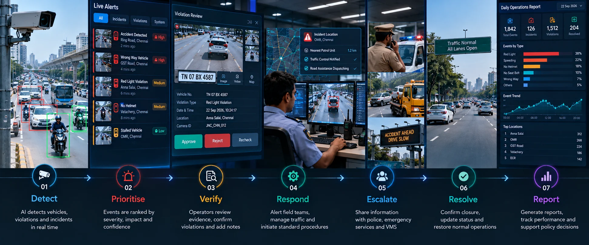 ITMS traffic command center monitoring city roads