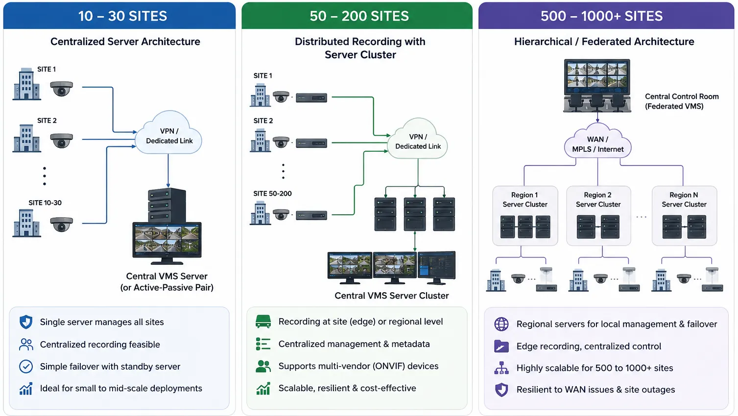 Multi-Site VMS Architecture by Scale