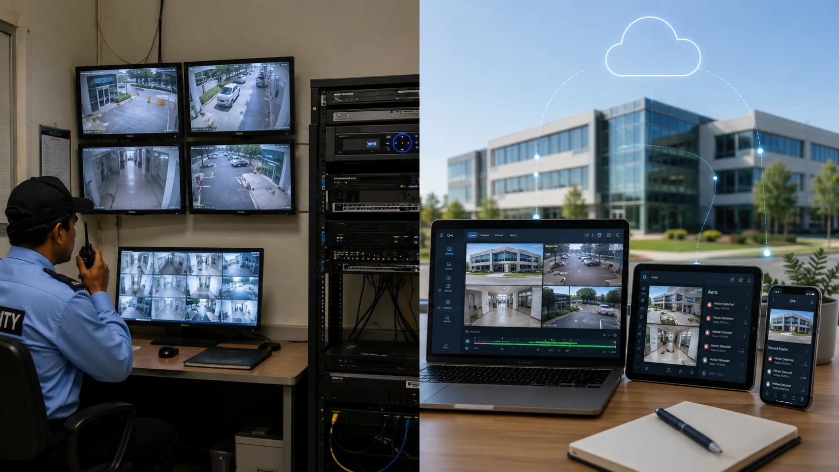 VSaaS vs traditional CCTV for commercial building security